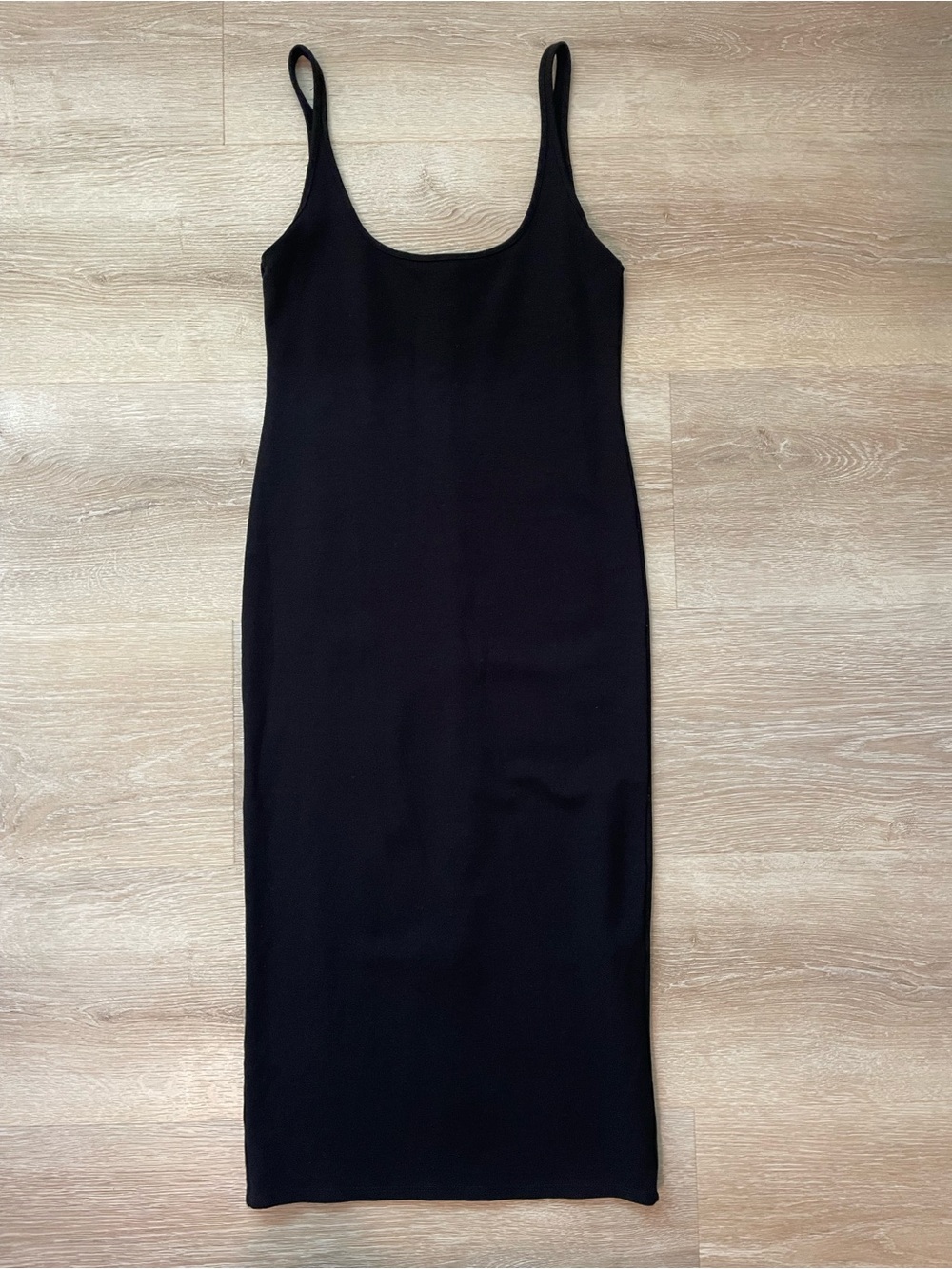 Forever 21 Black Scoop Neck Midi Tank Dress